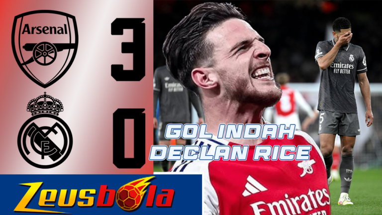 Gol Spektakuler Declan Rice Angkat Arsenal Tundukkan Real Madrid